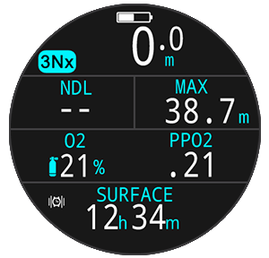 standard 3nx dive 0m surface en